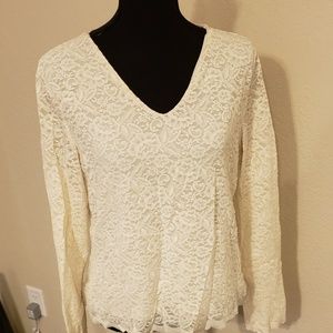 Cream lace shirt, never worn